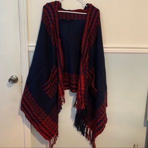 Navy Shawl with Hood